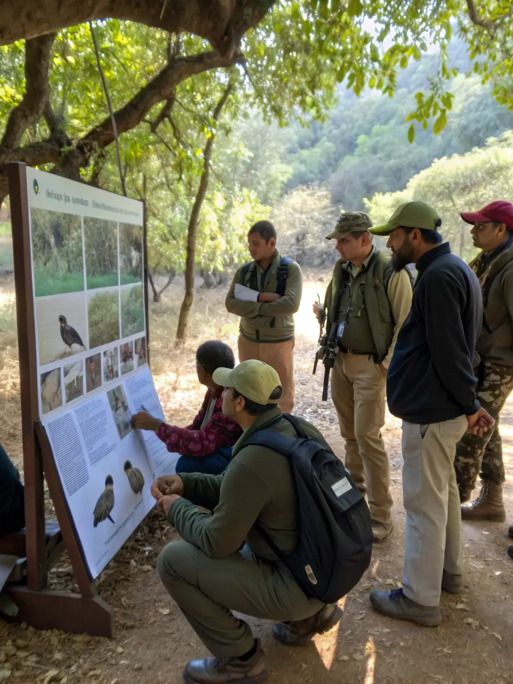 A photograph of association members leading an educational workshop for local youth, teaching them about responsible hunting practices and the importance of wildlife conservation.